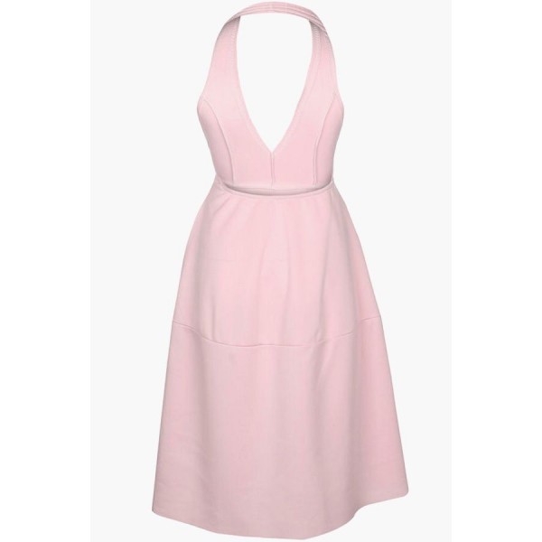 Pink Halter Backless Sexy A Line Dress 