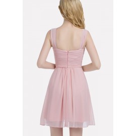 Pink Tulle Wrap Ruched Sexy Party Dress