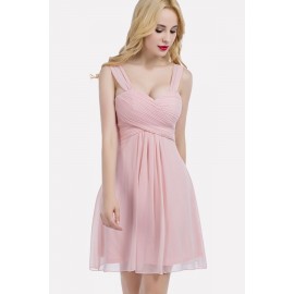 Pink Tulle Wrap Ruched Sexy Party Dress
