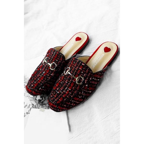 Red Woven Metal Decor Mule 