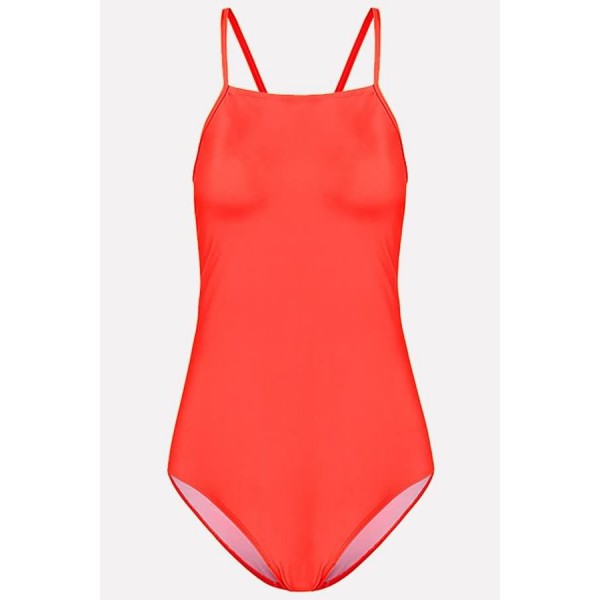 High Neck Padded Back Lace Up Sexy One Piece Swimsuit 