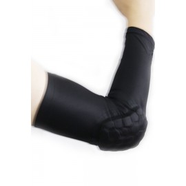 Black Protective Hexagon Pad Elbow Support Sleeves