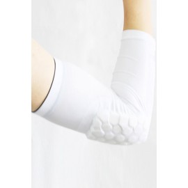 White Protective Hexagon Pad Elbow Support Sleeves