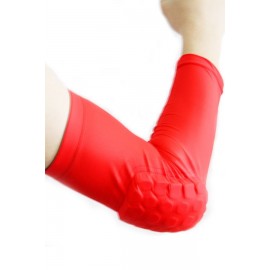 Red Protective Hexagon Pad Elbow Support Sleeves