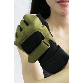 Army-green Non-slip Breathable Half Finger Cycling Gloves