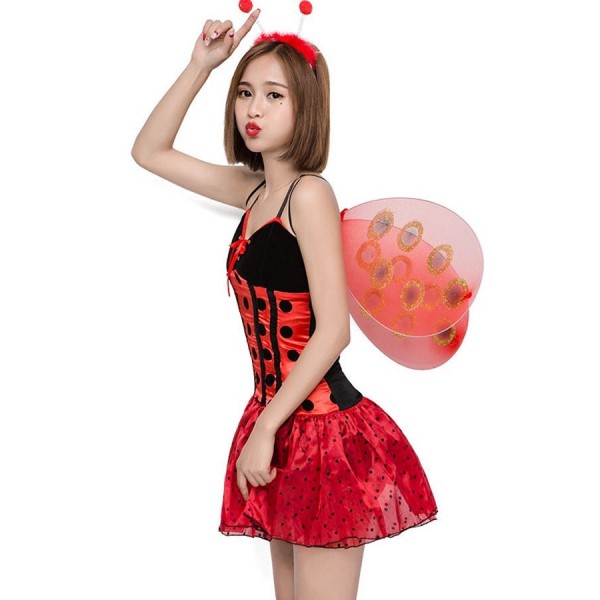 Red Ladybug Fairy Dress Cosplay Costume 