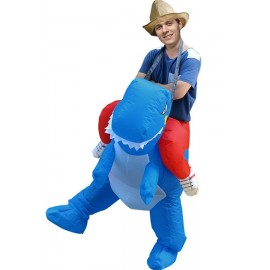 Blue Adult Carry On Inflatable Tyrannosaurus Costume