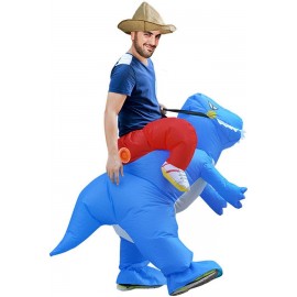 Blue Adult Carry On Inflatable Tyrannosaurus Costume