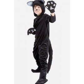Black Cute Cat Pajamas Kids Cosplay Costume