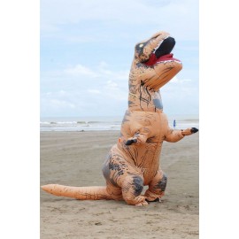 Brown Adult Inflatable Tyrannosaurus Costume