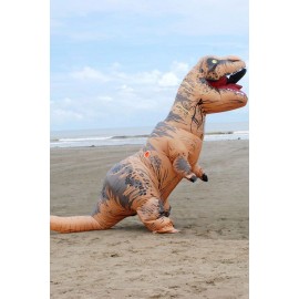 Brown Adult Inflatable Tyrannosaurus Costume