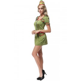Army Green Short Sleeve Sexy Costume
