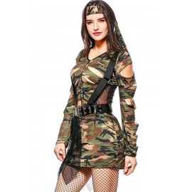 Army-green Camouflage Halloween Army Costume
