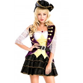 Purple Sexy Women Pirate Halloween Cosplay Costume
