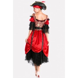 Black-red Pirate Dress Adults Halloween Cosplay Costume
