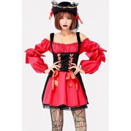 Red Pirate Dress Sexy Halloween Costume
