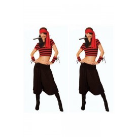 Striped Pirate Mistress Costume