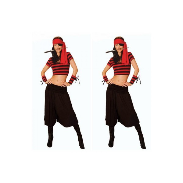 Striped Pirate Mistress Costume 