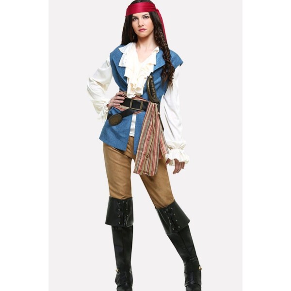 Blue Adults Pirate Cosplay Halloween Costume