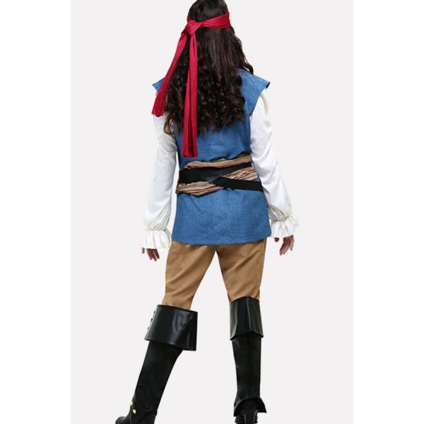Blue Adults Pirate Cosplay Halloween Costume 