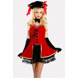 Red Pirate Adults Halloween Cosplay Costume