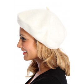 White Wool Stylish Beret Hat
