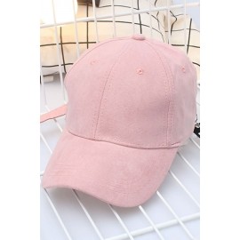 Pink Suede Plain Baseball Cap