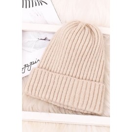 Knitted Fold Over Beanie Hat