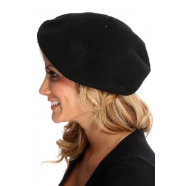 Black Wool Stylish Beret Hat