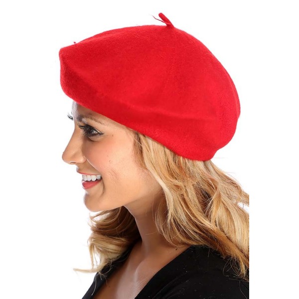 Red Wool Stylish Beret Hat 