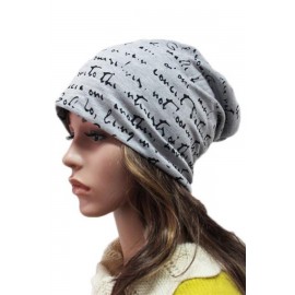 Chic Letters Print Beanie Hat