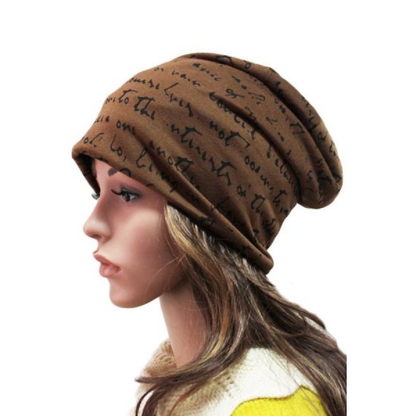 Coffee Letters Print Beanie Hat